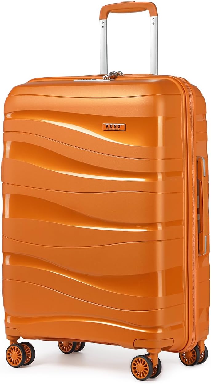 KONO Gross Koffer 75cm Leicht Reisekoffer aus Polypropylen Hartschale Koffer mit 4 Rollen und TSA Sc