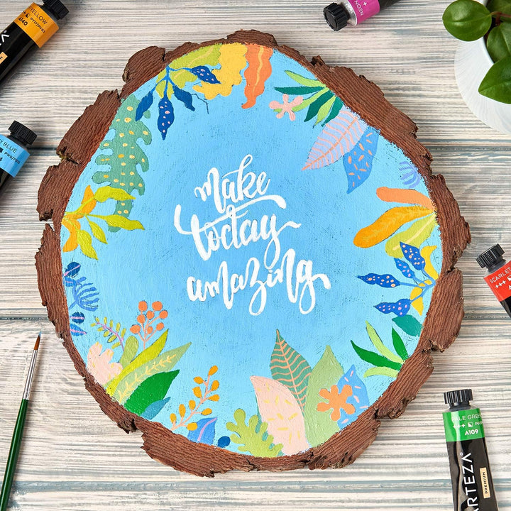 Arteza Holzscheiben, 8 Stück, 20-22.8 cm Durchmesser, 2 cm Dicke, runde Holzscheiben für Handwerk, T