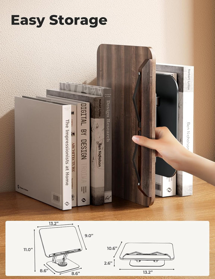 Tounee Buchständer, Verstellbarer Buchhalter mit 360° drehbarer Basis, Kochbuchständer, Rezeptbuchha