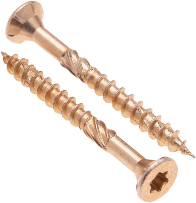 6 mm Holzschrauben Selbstschneidend Torx Gelb mit Verzinktem Mehrzweck-Holz Verwendung flacher Kopf