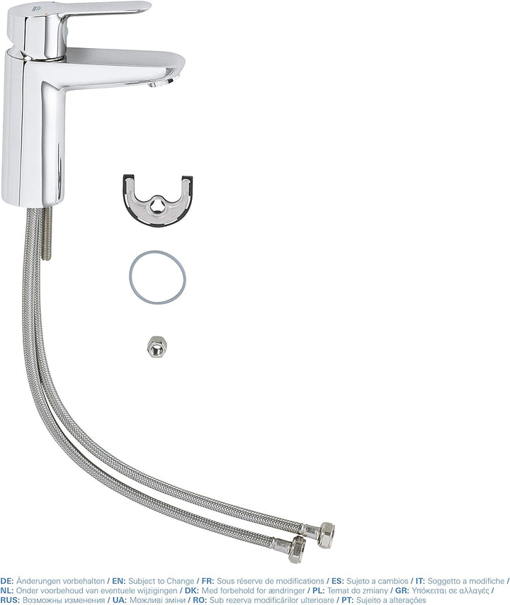 GROHE BauEdge | Badarmatur- Einhand-Waschtischbatterie, S-Size | mit Keramikkartusche | chrom | 2333