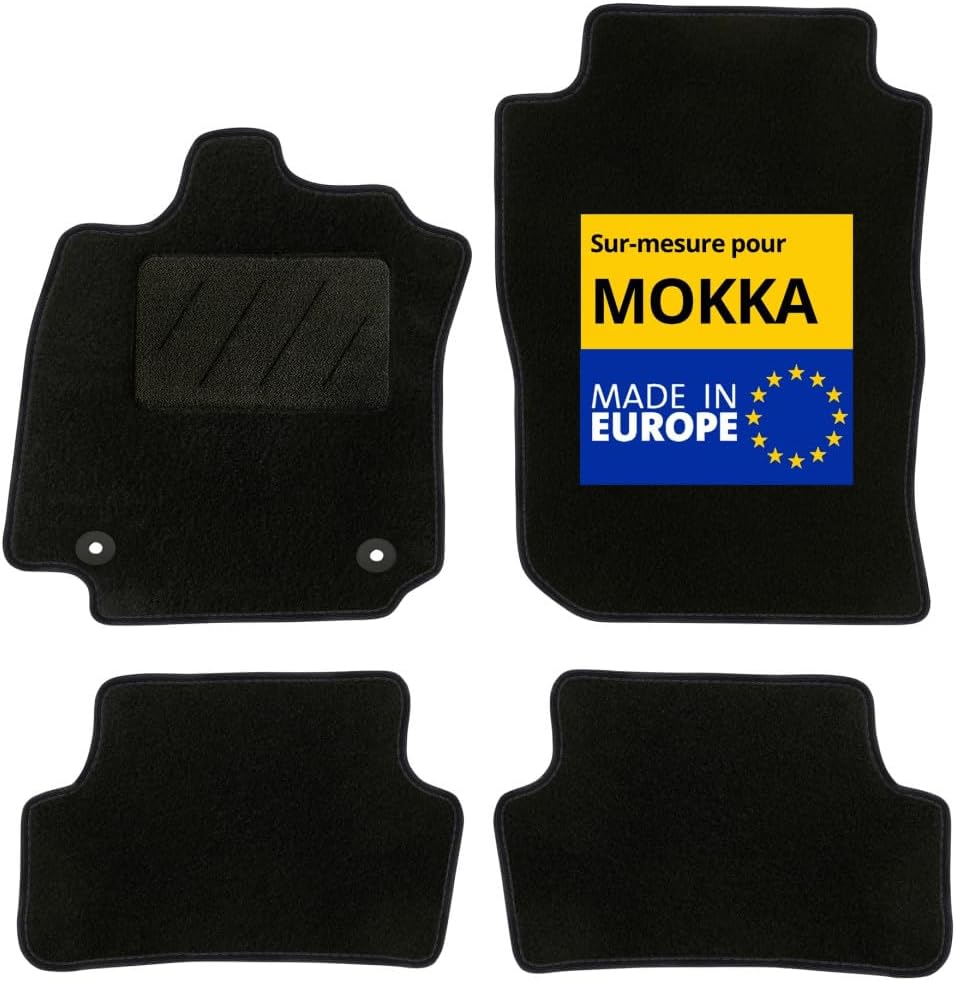 DBS - Autofussmatten - massgeschneidert für Clio 4 - mit Befestigungsclips - Antirutschmatten - 4 St