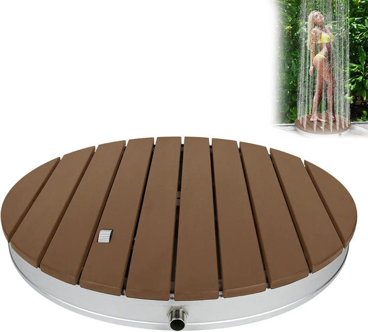 UISEBRT Gartendusche Aussendusche aus WPC und Aluminium - Mobile Bodendusche Solardusche Campingdusc