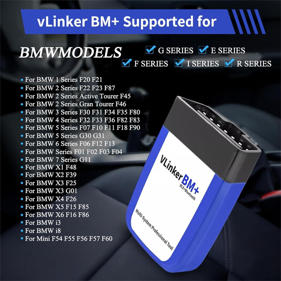 vLinker BM+ OBD2 Bluetooth Diagnose Scan Tool, OBDII Autoscanner für iOS, Android, und Windows - Gem