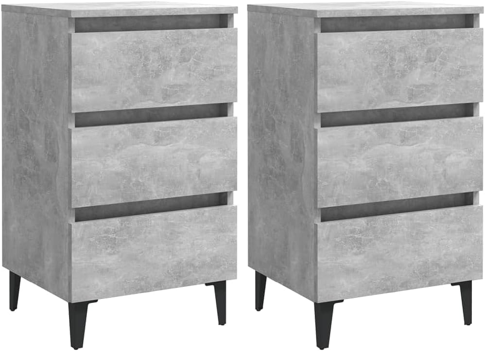 FIRBNUS Bedside Table Nachtkonsole Beistelltisch mit Stauraum Night Stand Nachttische mit Metallbein