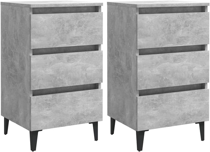 FIRBNUS Bedside Table Nachtkonsole Beistelltisch mit Stauraum Night Stand Nachttische mit Metallbein