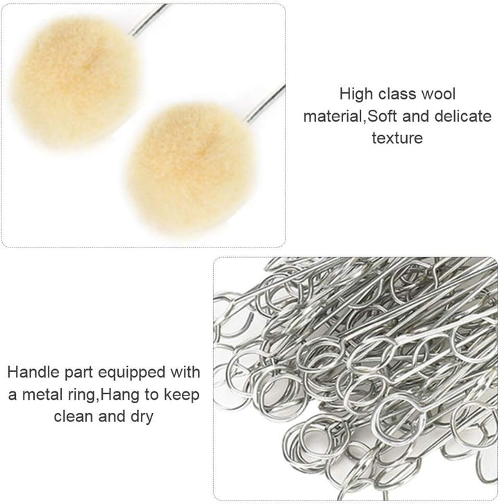 Garosa 100 Stück Wool Daubers Ball mit Metallgriff Leder Dye Tool Dye Dauber Färbepinsel Applikator