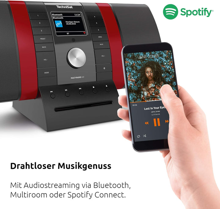 TechniSat MULTYRADIO 4.0 - Internetradio (WLAN Radio, DAB+, UKW, Spotify, Bluetooth, CD-Player, USB,