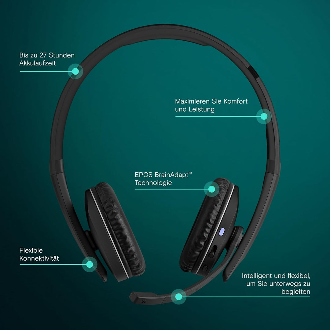EPOS I SENNHEISER C20 Bluetooth-Headset mit Mikrofon | Wireless Headset mit bis zu 27 Stunden Akkula