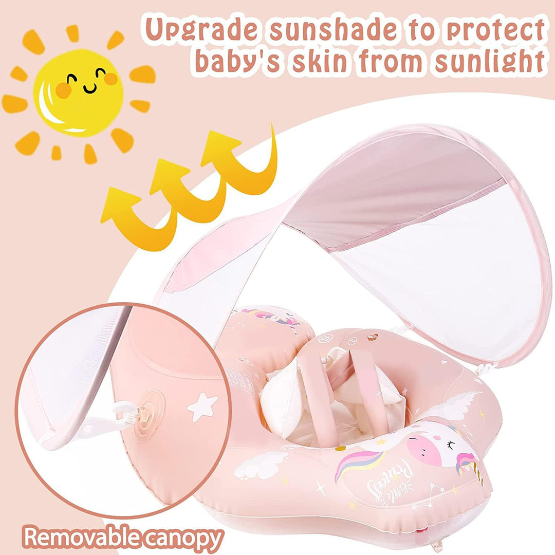 NEU 2023 Schwimmring Baby ab 3-36 Monate, Baby Schwimmring mit Sonnendach Entfernbar, Baby Schwimmhi