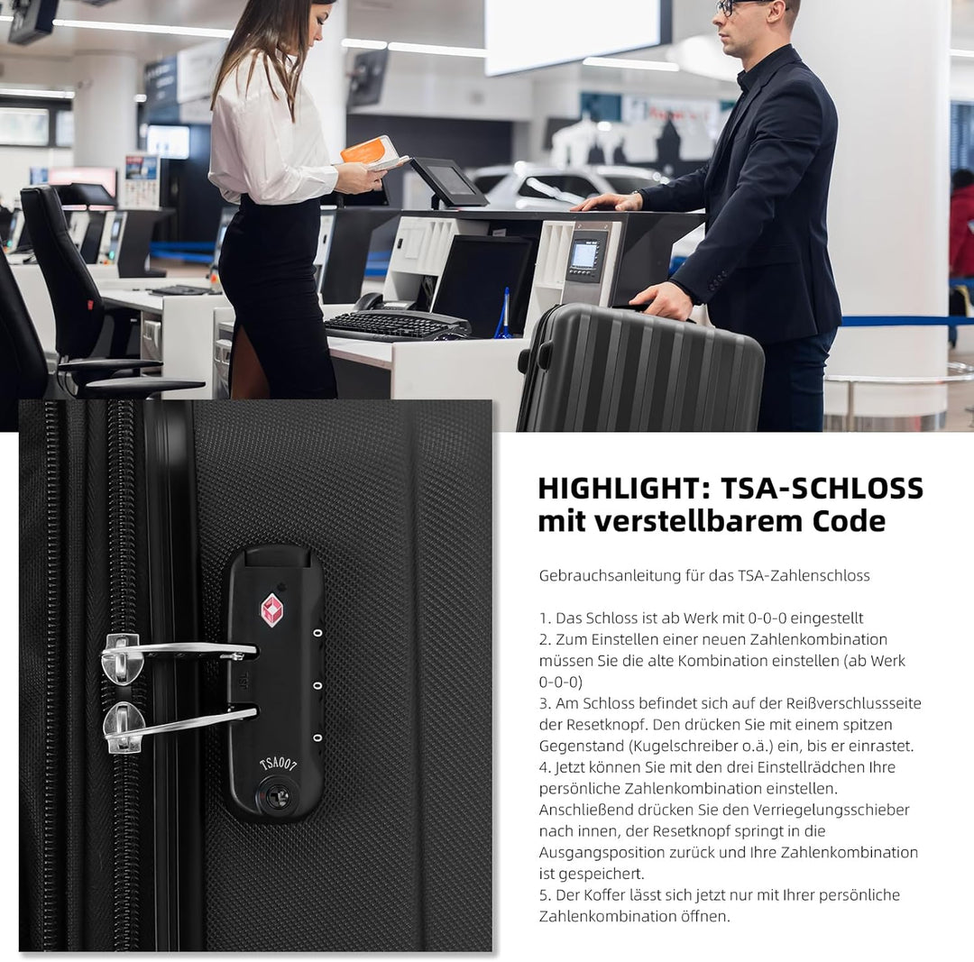 BEIBYE TSA-Schloss 2080 Hangepäck Zwillingsrollen neu Reisekoffer Koffer Trolley Hartschale Set-XL-L