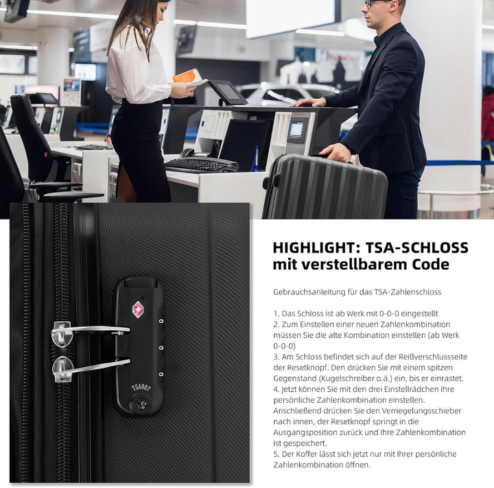 BEIBYE TSA-Schloss 2080 Hangepäck Zwillingsrollen neu Reisekoffer Koffer Trolley Hartschale Set-XL-L