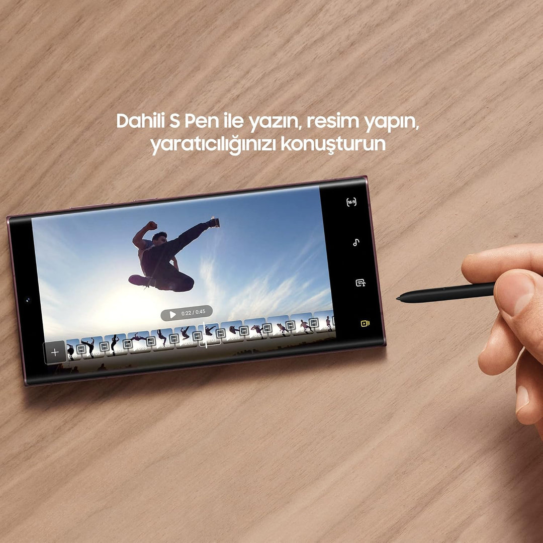 Samsung Galaxy S22 Ultra 5G 512GB | 12GB RAM Handy, Schwarz (Samsung Türkei Garantie) Alle Träger Sc