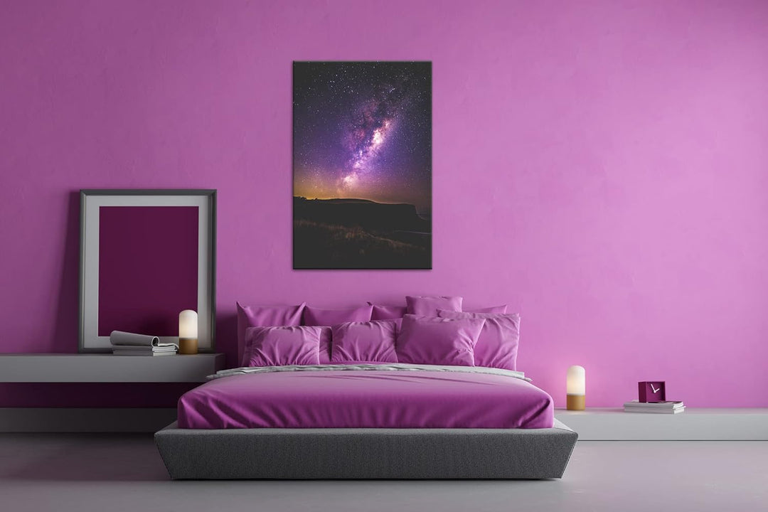 deyoli unsere magische Galaxie am Nachthimmel Format: 80x60 als Leinwandbild, Motiv fertig gerahmt a