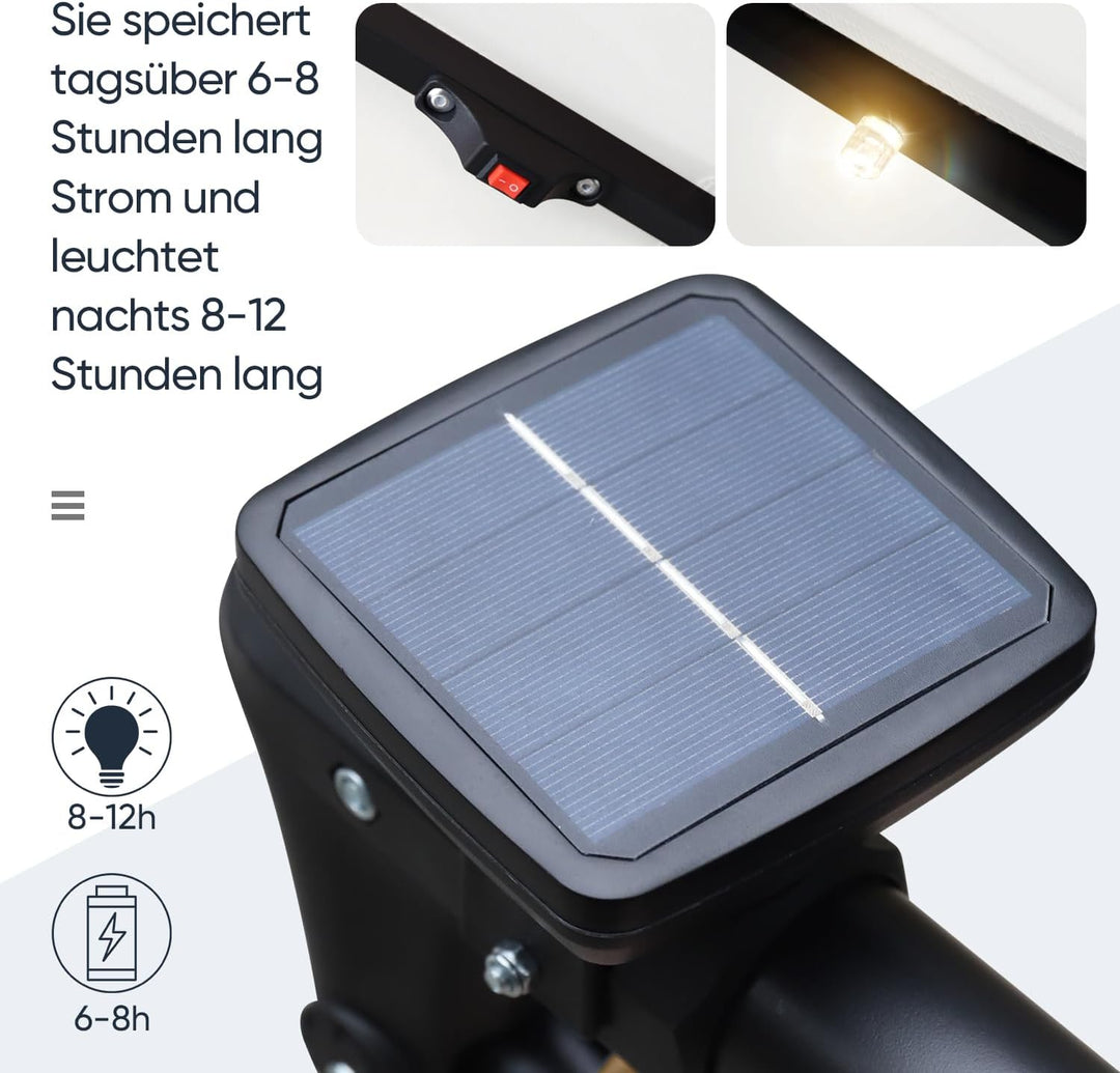 Sekey® LED Solar Ampelschirm 300cm LED Sonnenschirm-Solarbetrieben - UV50+ Sonnenschutz - Robust und