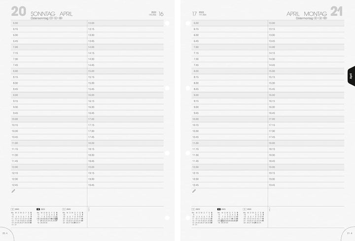 BRUNNEN Tages-Ersatzkalendarium Modell 787 2023 A4