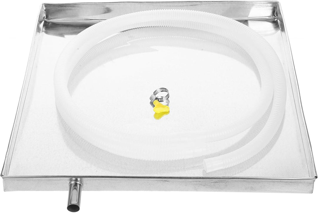 Gadpiparty Klimaanlagen-Ablaufwanne Mit Schlauch Kondensat-Ablaufwanne Edelstahl Ac-Ablauf-Auffangwa