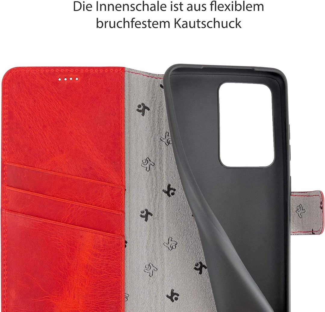 Suncase Book-Style Hülle kompatibel mit Samsung Galaxy S20 Ultra Leder Tasche (Slim-Fit) Lederhülle