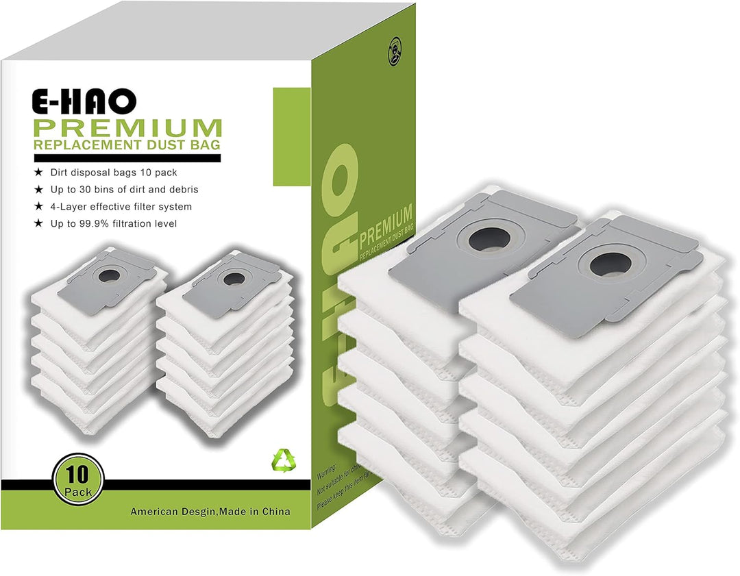 E-HAO 10 Pack Staubsaugerbeutel kompatibel mit iRobot Roomba i, s, j Serien und Roomba Combo i, j Se