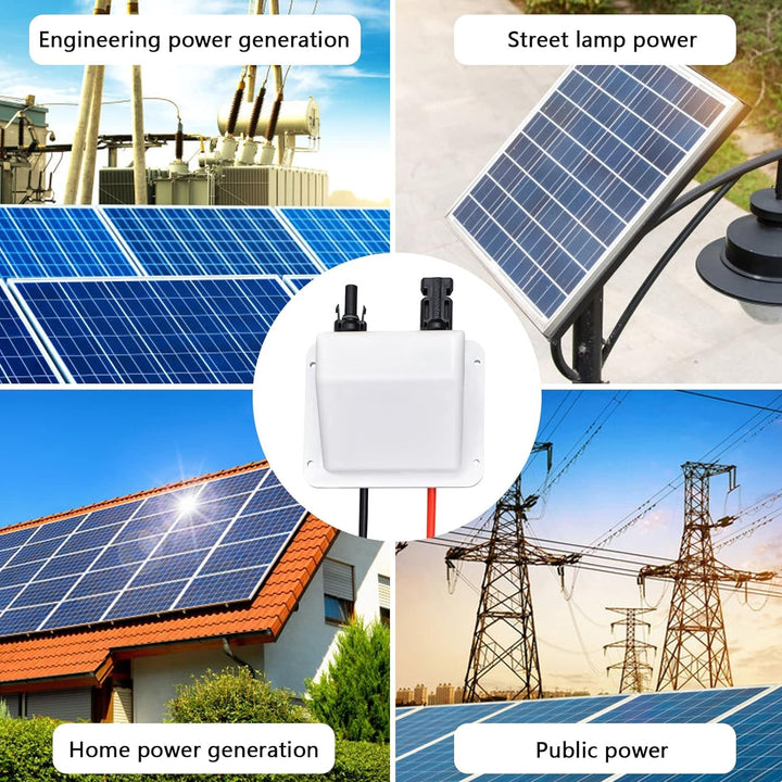 Solar Doppel Kabeldurchführung, Dual Kabeleinführung Gehäuse mit 300 cm Solar Verlängerungskabel Sol