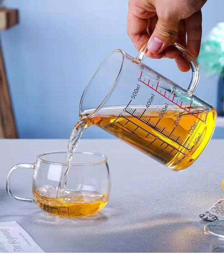 Messbecher Glas,Messbecher, V-Förmige Düse, Klare Skala, Bequemer Griff, Kaffeetassen Aus Borosilika