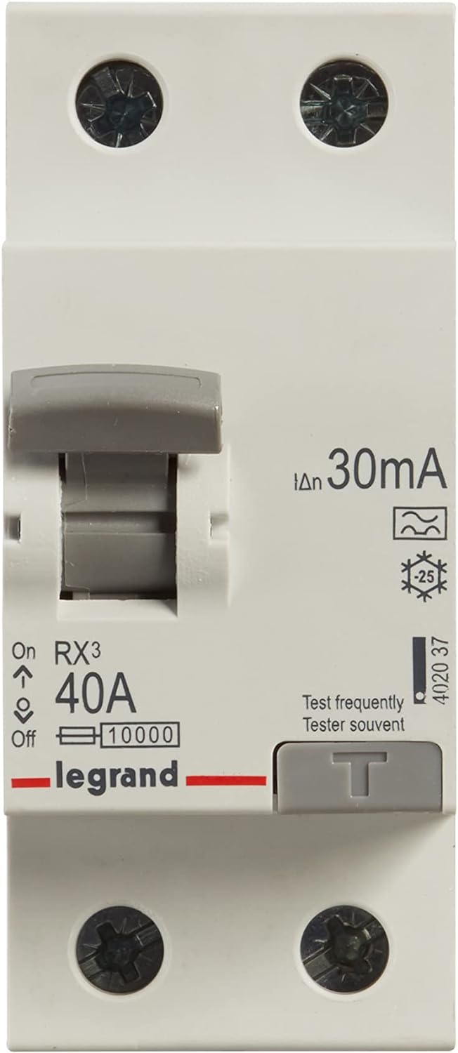 Legrand, RX3 Fehlerstromschutzschalter 40A, 2-polig, 30mA, Typ A, 230 VAC, 2 TE, FI-Schutzschalter,