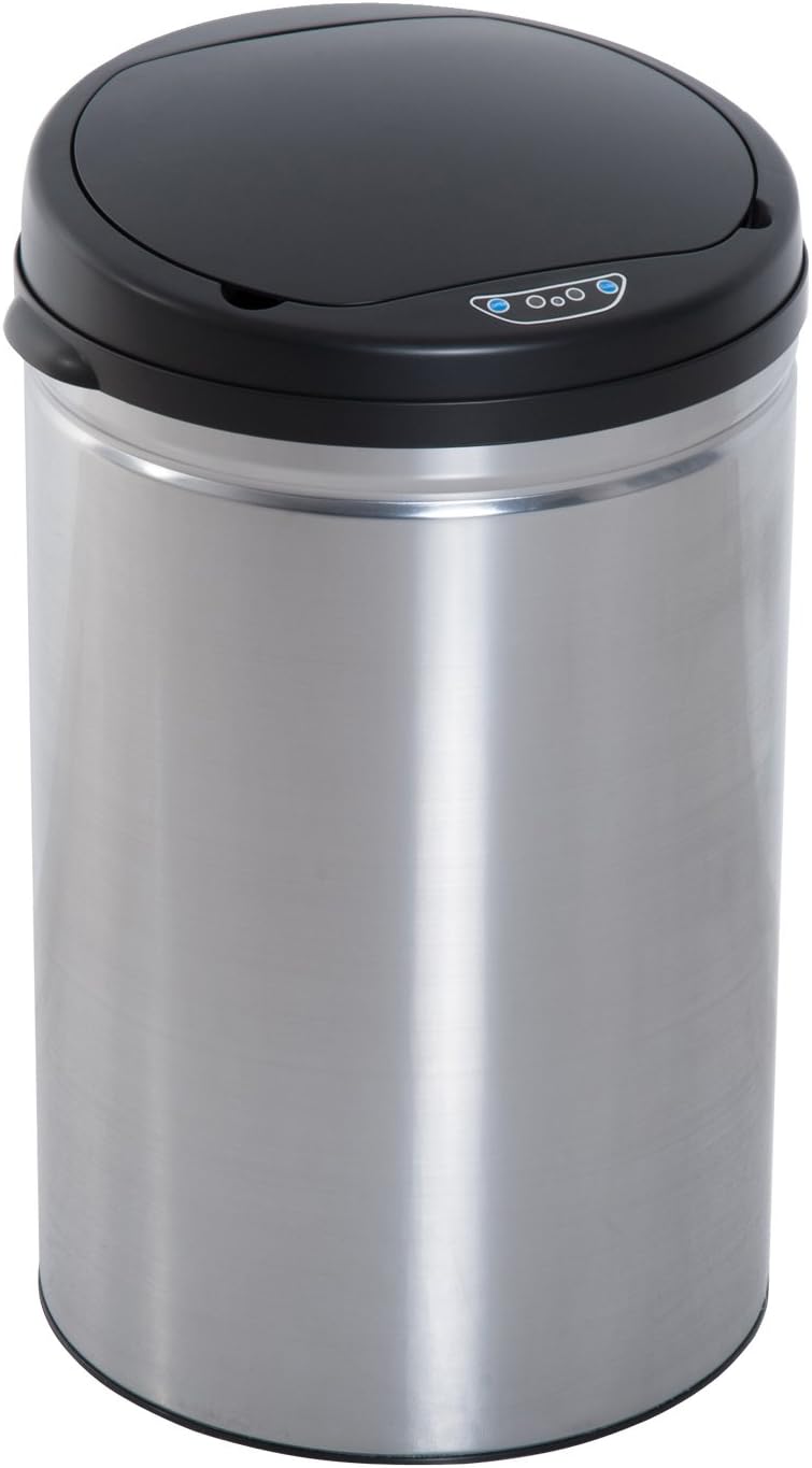 HOMCOM Edelstahl Automatik Sensor Mülleimer Abfalleimer IR Sensor mit/ohne Inneneimer rund 30 L 30.5