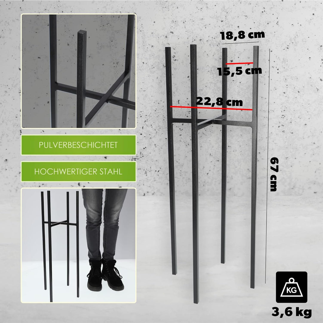 KADAX Blumenständer, wetterfester Pflanzenständer aus Stahl, Blumentopfhalter für Innen, Aussen, Bal