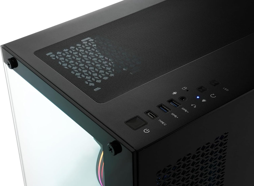 Gaming PC-Gehäuse VITRUM - Midi-Tower, aRGB Beleuchtung (inkl. Steuerung), Glas-Seitenteil, vormonti