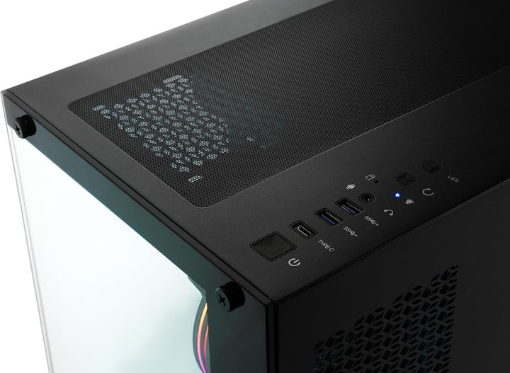 Gaming PC-Gehäuse VITRUM - Midi-Tower, aRGB Beleuchtung (inkl. Steuerung), Glas-Seitenteil, vormonti
