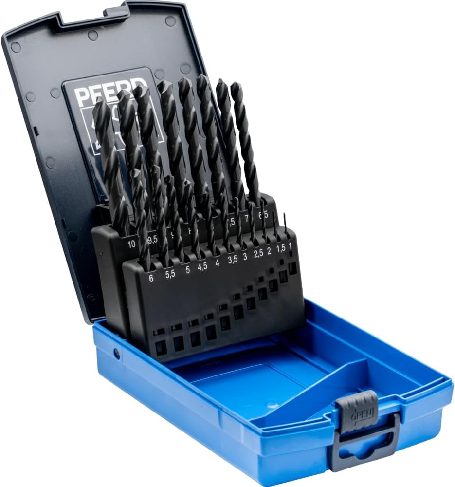 PFERD Spiralbohrer-Set STEEL, 19-tlg. | Ø 1-10 mm, HSS-G N, DIN 338, 118° | 25203701 - universell ei