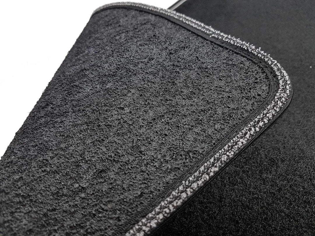 Das Teppich Auto, sprint04801, Fußmatten Teppiche Schwarz rutschfest, verstärkter Rand, zweifarbig