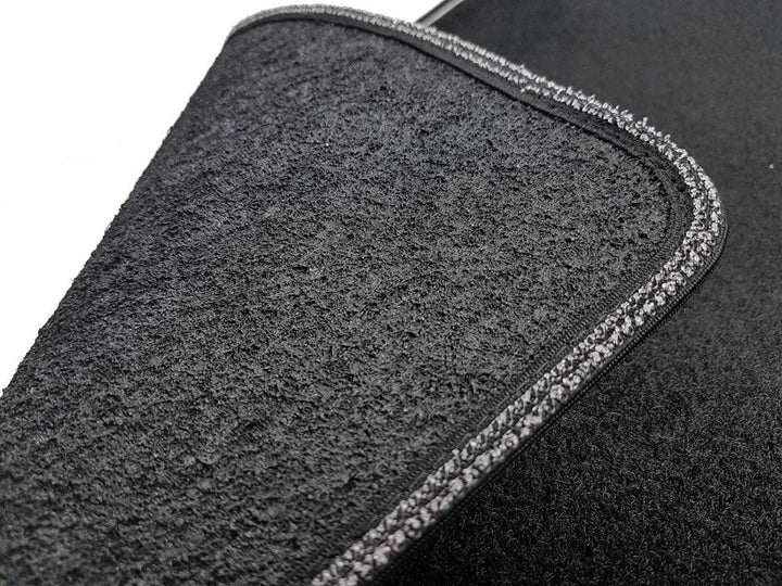 Das Teppich Auto, sprint04801, Fußmatten Teppiche Schwarz rutschfest, verstärkter Rand, zweifarbig