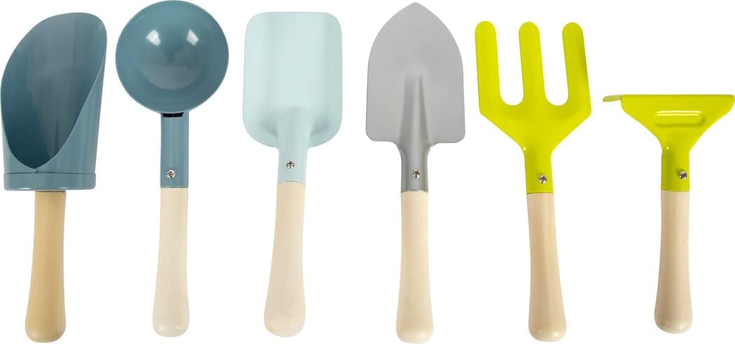 small foot Gartentasche mit Gartenwerkzeug aus Holz und Metall, Gartenspielzeug für Kinder ab 3 Jahr