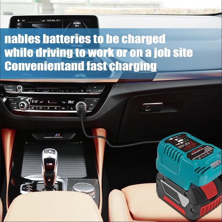 TPDL Auto Ladegerät für Bosch Professional 18 Volt System Akku mit LED Anzeige, Car Ladegerät Ersatz
