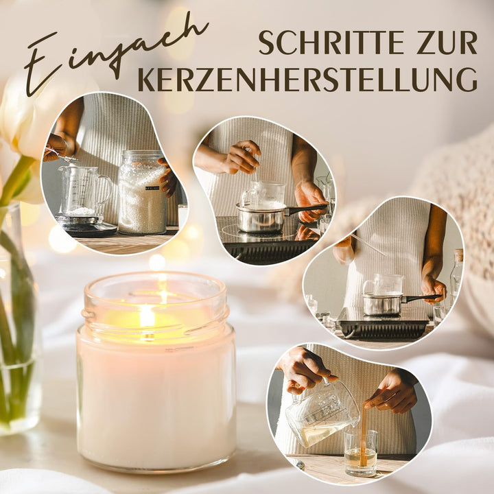 Sojawachs für Kerzen 5KG, Premium Kerzenwachs, Kerzenwachs zum Giessen & Kerzenherstellung, 100% Nat