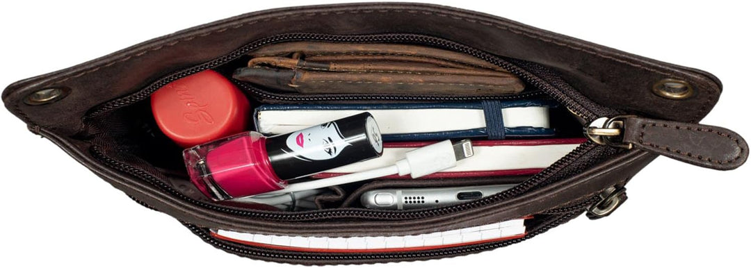 STILORD 'Sophie' Schultertasche Damen klein Leder Handtasche moderne Umhängetasche geflochten Freize