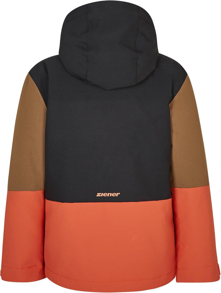 Ziener Jungen Azam Ski-Jacke, Winterjacke | wasserdicht, winddicht, warm (1er Pack), 128 burnt orang