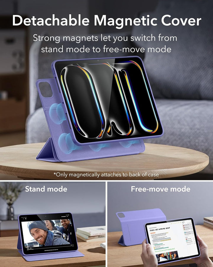 ESR für iPad Pro 13 Hülle, 13 Zoll iPad Pro 2024 Hülle mit Stifthalter, abnehmbare Magnetabdeckung,