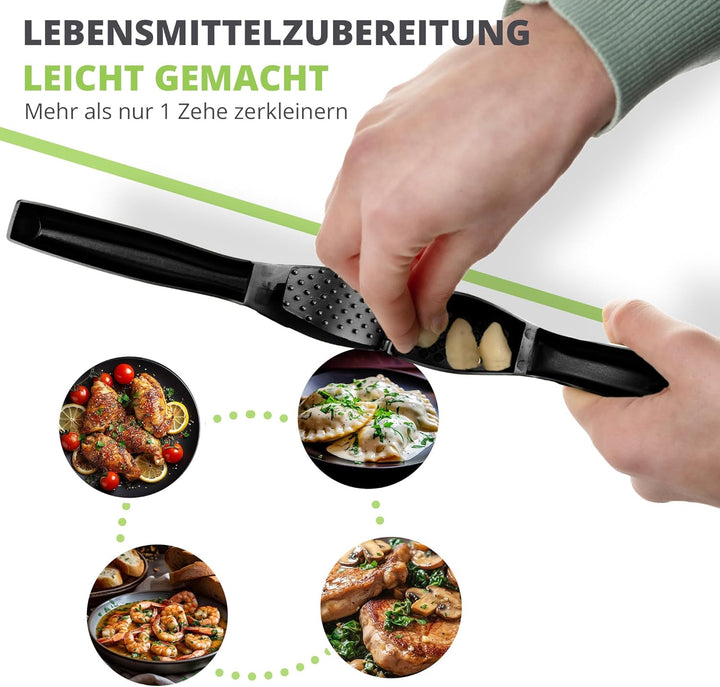 Oliver's Kitchen ® Premium Knoblauchpresse - Handlich & Leicht zu Reinigen - Zerkleinert Knoblauch &