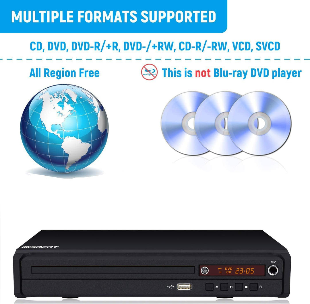 HD-DVD-Player, DVD Player, CD-Player, DVD-Player für TV,DVD/CD/MP3-Disc-Player mit Fernbedienung,Reg