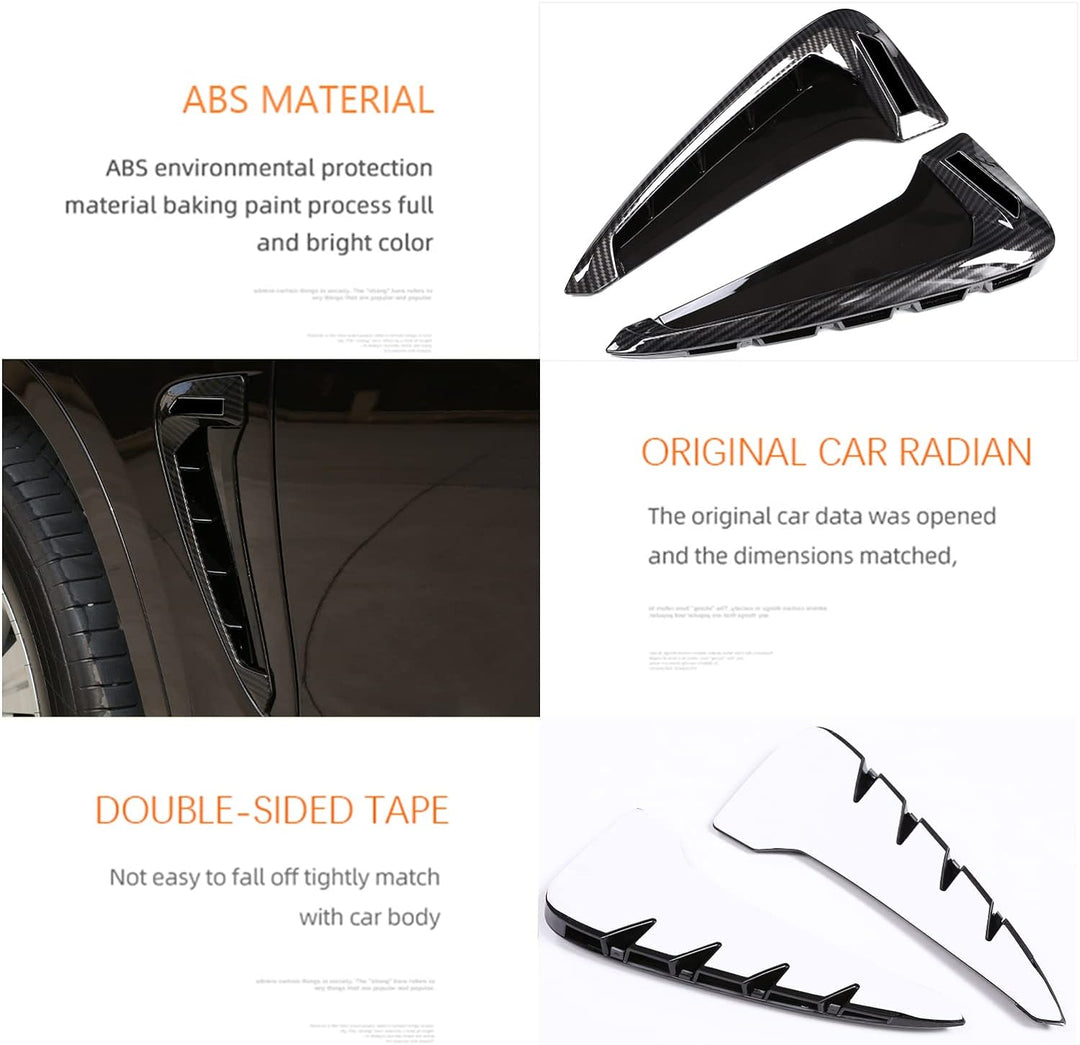 DIYUCAR 2 Stücke Für X-Serie X5 F15 X5M F85 Shark Kiemen Seite Vent Aufkleber ABS Auto Front Kotflüg