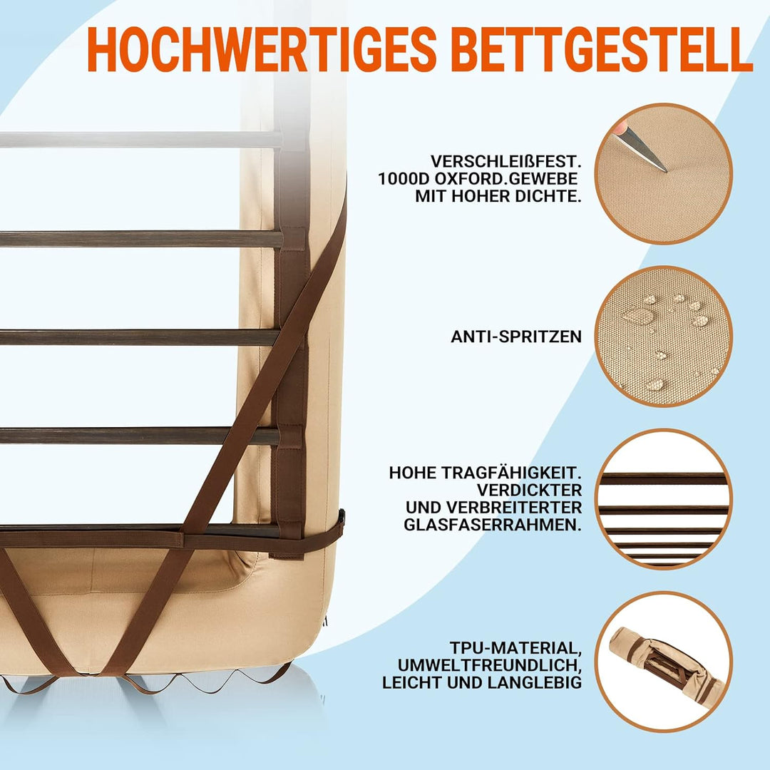 KingCamp Aufblasbares Campingbettgestell Campingbett Feldbett für Camping Isomatte Luftmatratze Aufb