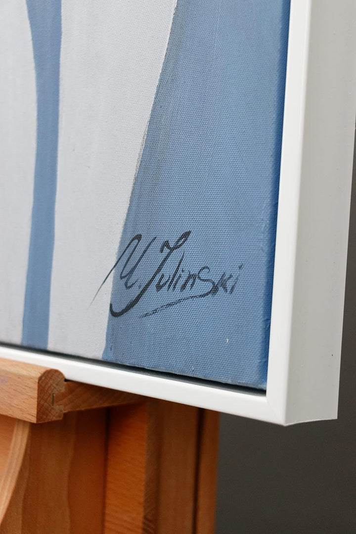 YS-Art XXL Abstrakt Acryl Gemälde auf Leinwand mit Rahmen Sandy handgemalte Wandbilder Wohnzimmer Mi