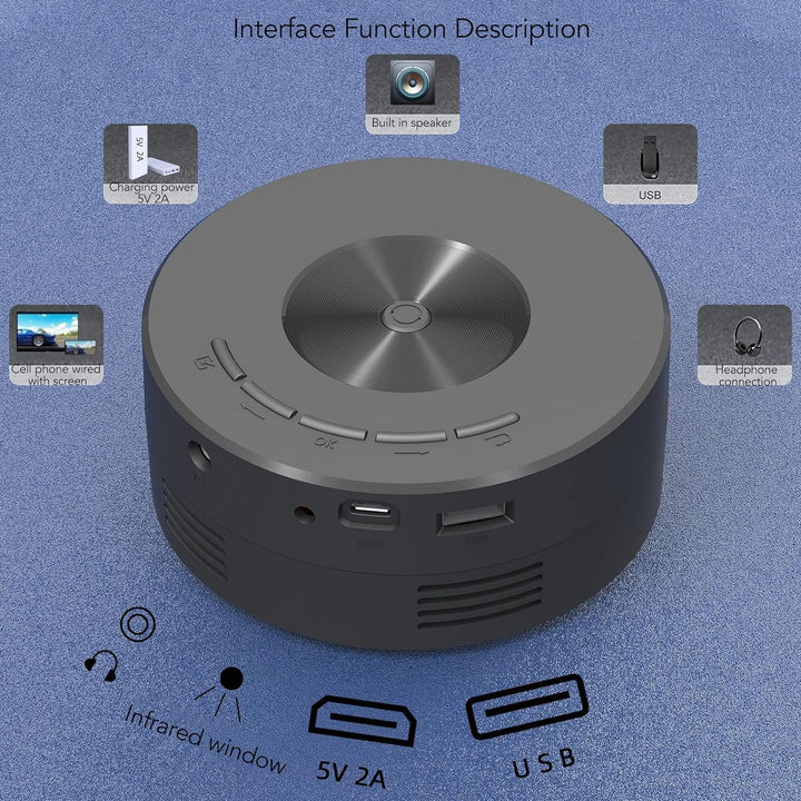 PUSOKEI Mini-Projektor, Multifunktions-TFT-LCD-Telefon mit Gleichem Bildschirm, Tragbarer Filmprojek
