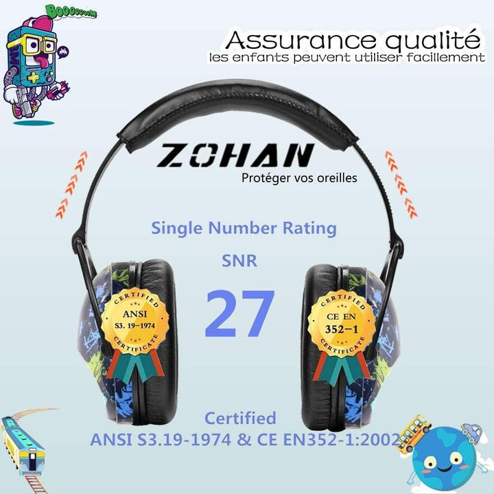 ZOHAN 030 Gehörschutz Kinder, Lärmschutz Kopfhörer Kinder mit Autismus, Passiver Kapselgehörschutz f