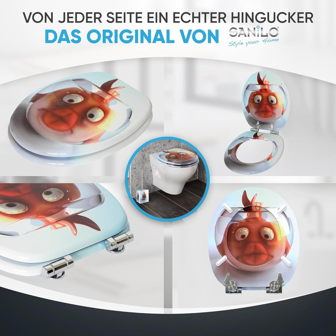 Sanilo WC-Sitz mit Absenkautomatik l Hochwertiger Toilettensitz aus Holz l Toilettendeckel in versch