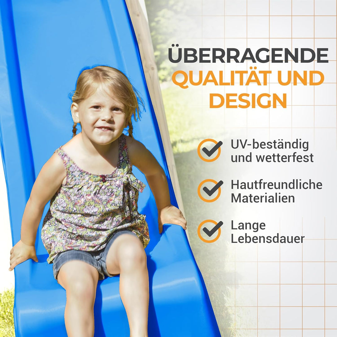 Demmelhuber Rutsche WATERSLIDE 2,90 m mit Wasseranschluss für Spielturm Wellenrutsche Gartenrutsche
