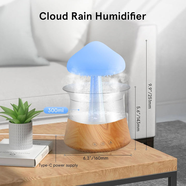 3-in-1 Rain Cloud Luftbefeuchter für Pilze, Regenwolken, Aromatherapie, Pilottherapie, mit 7 wechsel