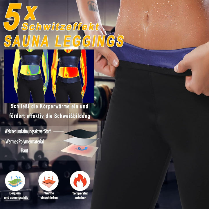Merlvida Schwitzhose zum Abnehmen Sauna Hose Damen Hot Thermo Sweat Jogginghose Schwitz Leggings Dam